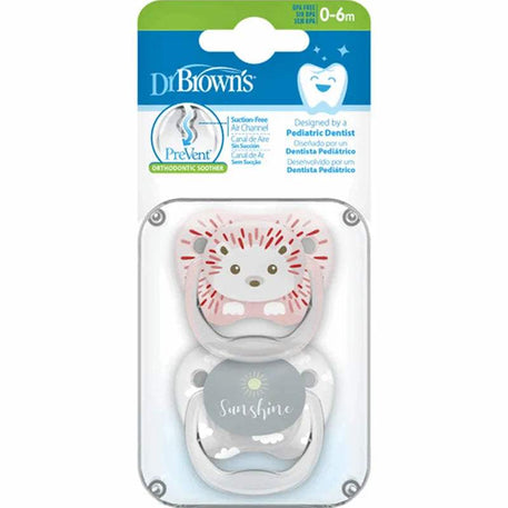 Dr. Brown's Pack de 2 Sucettes Stage1 0-6M - Animal Sunshine - Dr. Brown's - Sucettes pour bébé Maroc -www.babyboss.ma