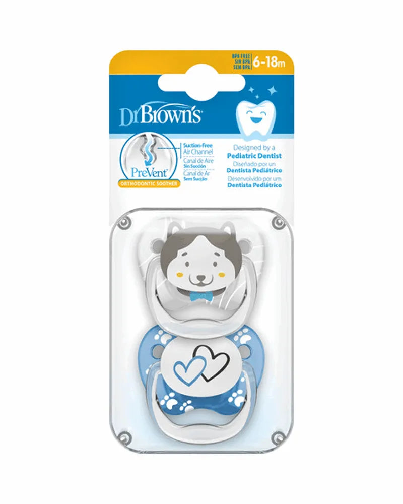 Dr. Brown's Pack de 2 Sucettes Stage2 6-18M - Animal Coeurs - Babyboss.ma - Dr. Brown's - pour bébé maroc