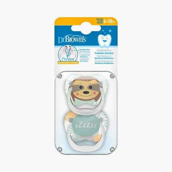 Dr. Brown's Pack de 2 Sucettes Stage2 6-18M - Animal zZzZzz - Dr. Brown's - Sucettes pour bébé Maroc -www.babyboss.ma