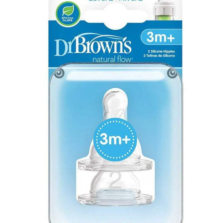 Dr. Brown's Pack de 2 tétines Cole étroit L2 3M+ - Dr. Brown's - Tétines pour bébé Maroc -www.babyboss.ma