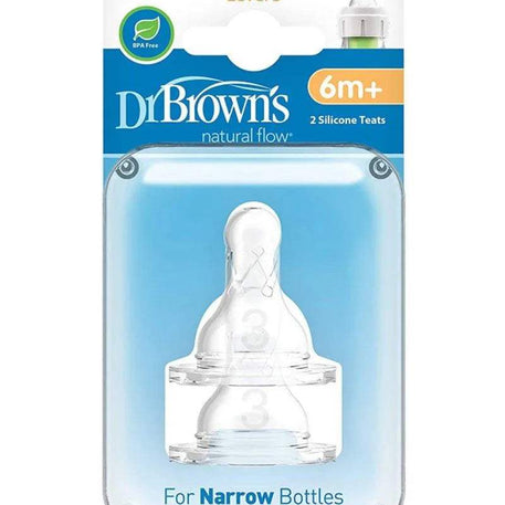Dr. Brown's Pack de 2 tétines Cole étroit L3 6M+ - Dr. Brown's - Tétines pour bébé Maroc -www.babyboss.ma