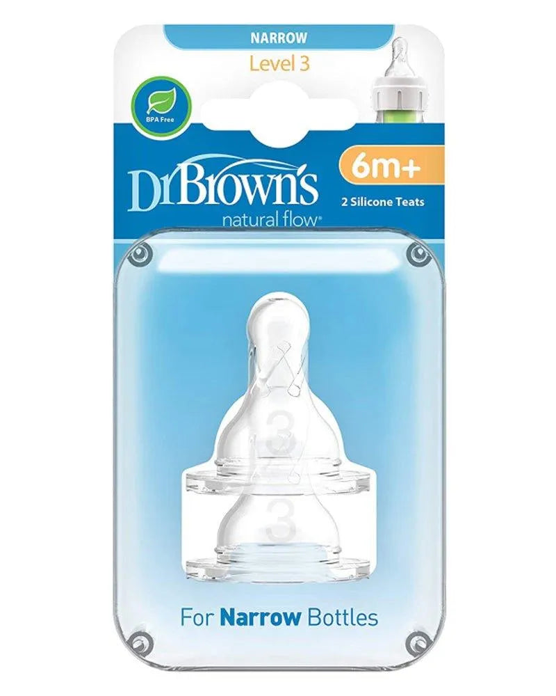 Dr. Brown's Pack de 2 tétines Cole étroit L3 6M+ - Babyboss.ma - Dr. Brown's - pour bébé maroc