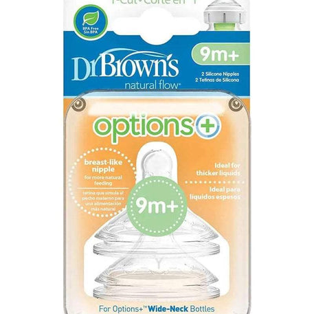 Dr. Brown's Pack de 2 Tétines Cole large et Coupe en Y 9M+ - Dr. Brown's - Tétines pour bébé Maroc -www.babyboss.ma