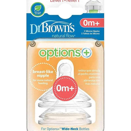 Dr. Brown's Pack de 2 Tétines Cole large L1 0M+ - Dr. Brown's - Tétines pour bébé Maroc -www.babyboss.ma