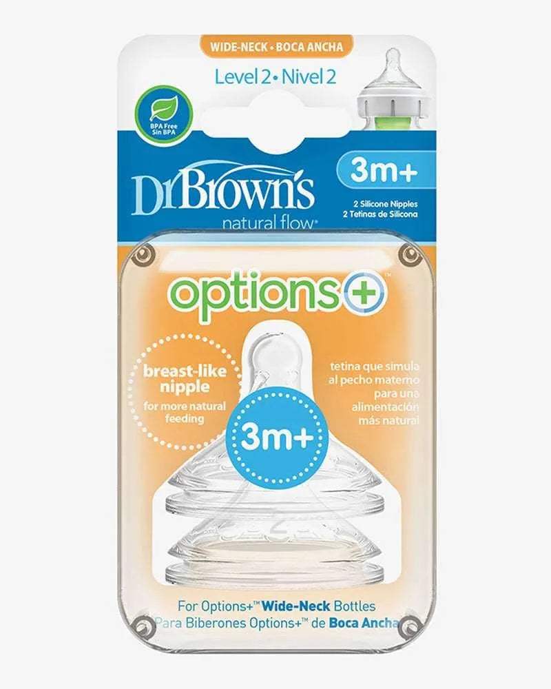 Dr. Brown's Pack de 2 Tétines Cole large L2 3M+ - Dr. Brown's - Tétines pour bébé Maroc -www.babyboss.ma
