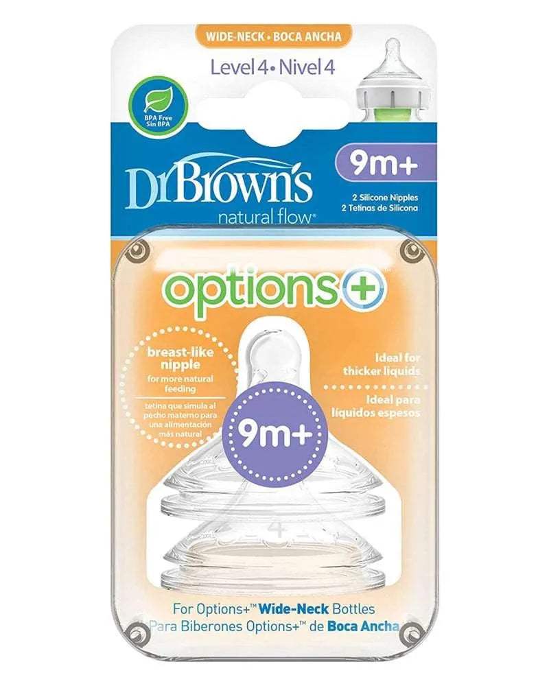 Dr. Brown's Pack de 2 Tétines Cole large L4 9M+ - Dr. Brown's - Tétines pour bébé Maroc -www.babyboss.ma