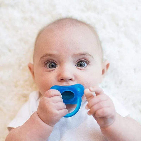 دكتور براون مجموعة من 2 لهايات سيليكون HappyPaci 0M+ - أزرق - BABYBOSS