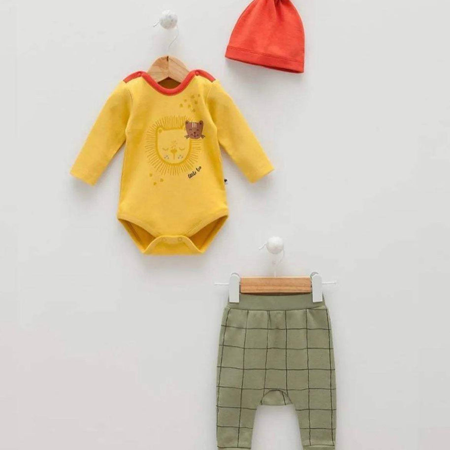Ensemble 3 pièces pou garçon 100% cotton - Caramell - pour bébé Maroc -www.babyboss.ma
