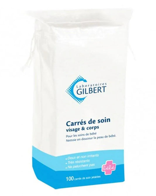 Gilbert Carrés de Soin Visage &amp; Corps - Sachet de 100 - Gilbert - pour bébé maroc