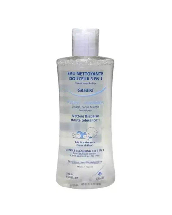Gilbert Eau Nettoyante Douceur 3 en 1 - 200ml - Gilbert - Hygiène et Soin pour bébé Maroc -www.babyboss.ma