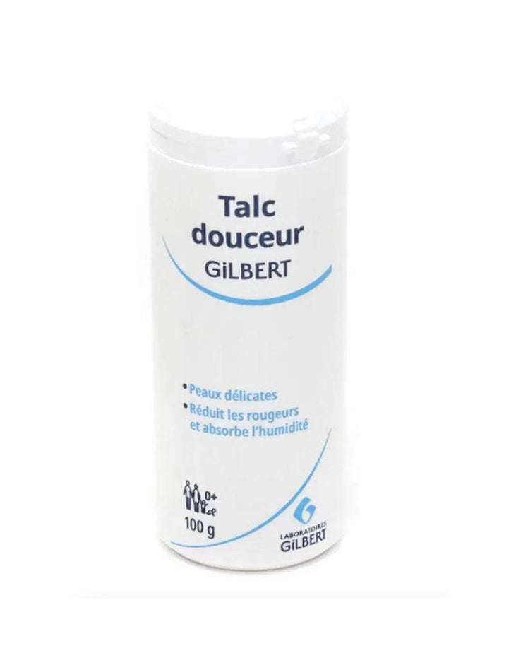 Gilbert Talc douceur, flacon poudreur 100g - Gilbert - Hygiène et Soin pour bébé Maroc -www.babyboss.ma