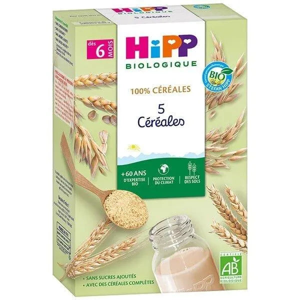 Hipp 100% Céréales Bio – 5 Céréales +6m - Babyboss.ma - Hipp - pour bébé maroc