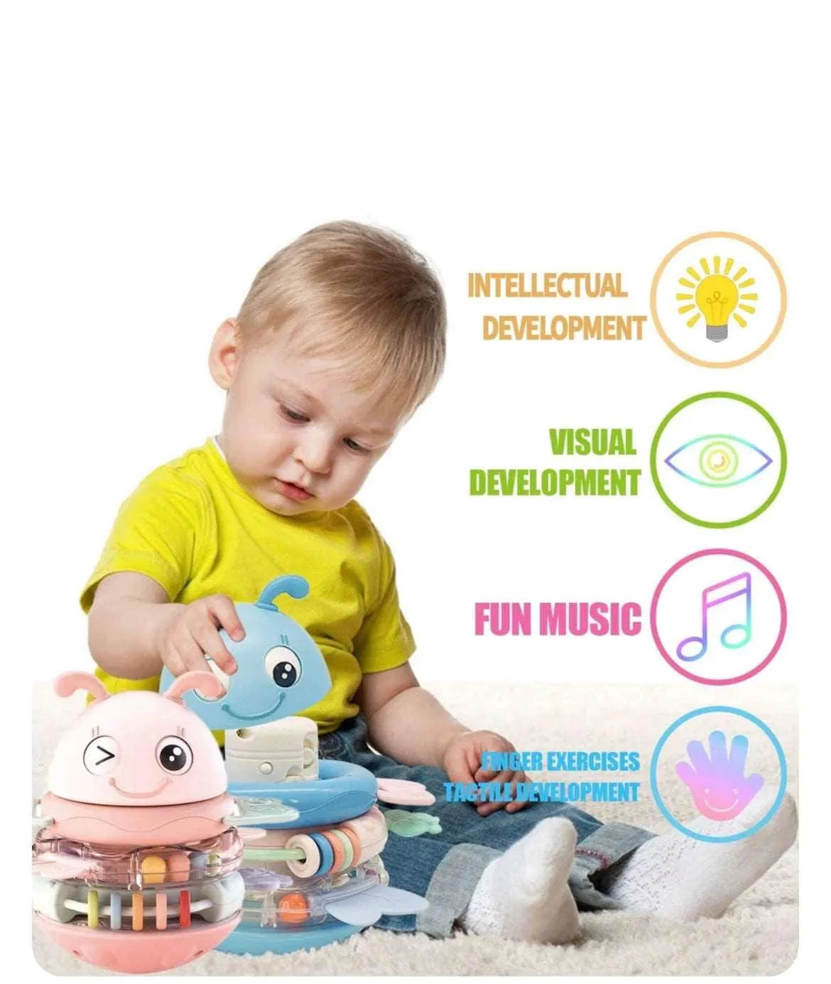 Hochets anneaux, jouets d'apprentissage précoce. - babyboss toys - pour bébé maroc