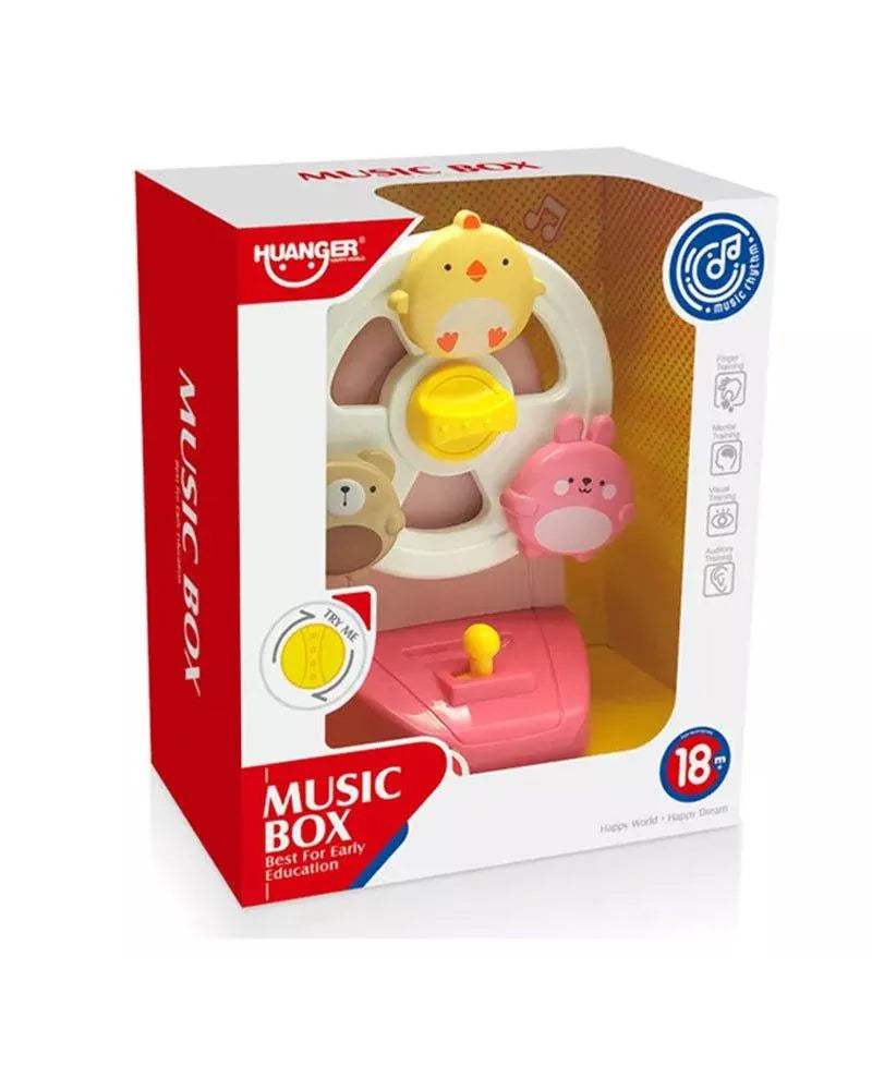 Huanger Box musical rose animaux 18M+ - Huanger - Jouets Musicaux pour bébé Maroc -www.babyboss.ma