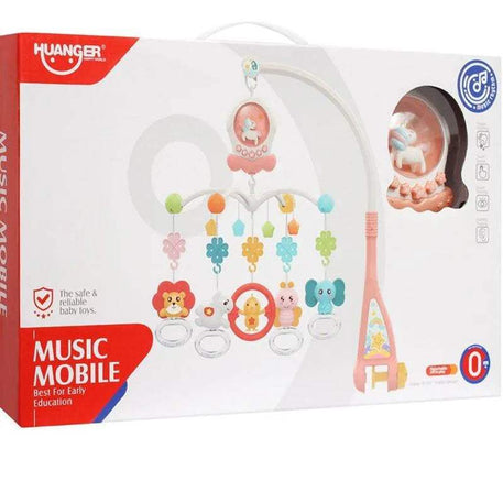 Huanger Mobile musical avec lumière et musique - Rose - Huanger - Veilleuses pour bébé Maroc -www.babyboss.ma