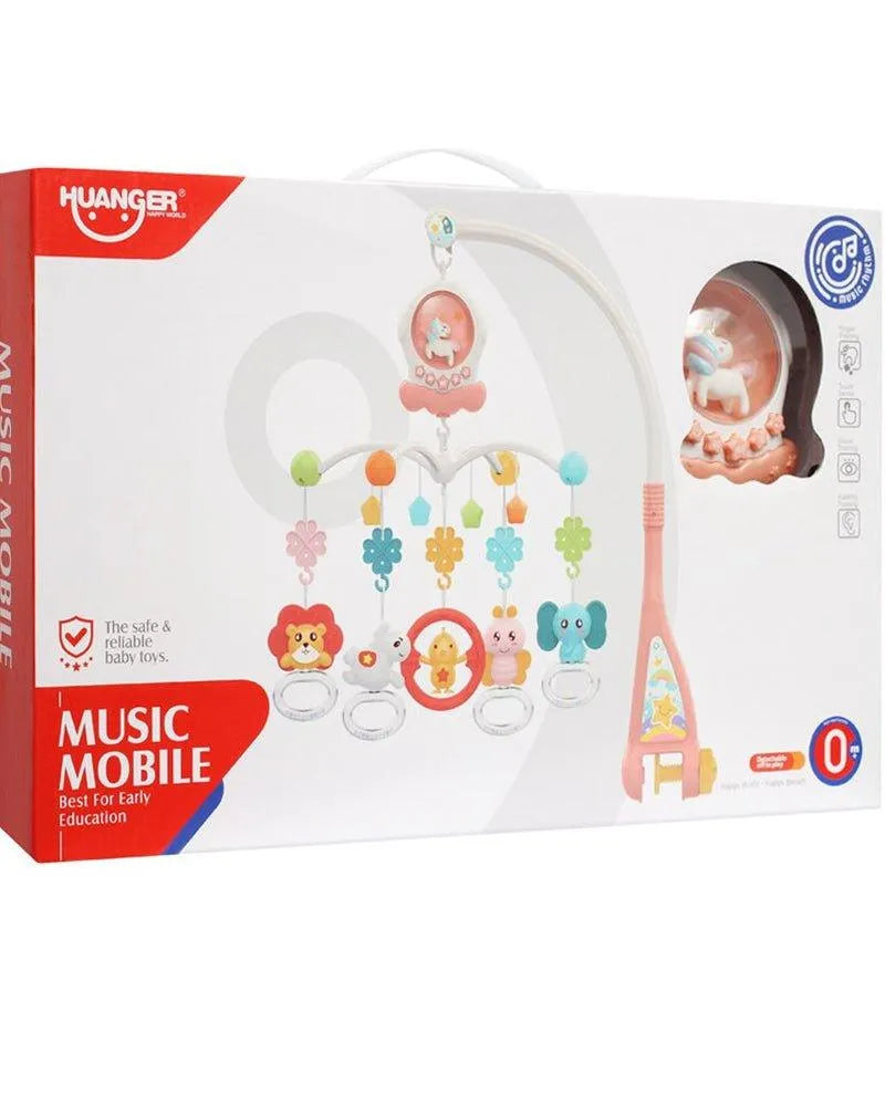 Huanger Mobile musical avec lumière et musique - Rose - Babyboss.ma - Huanger - pour bébé maroc