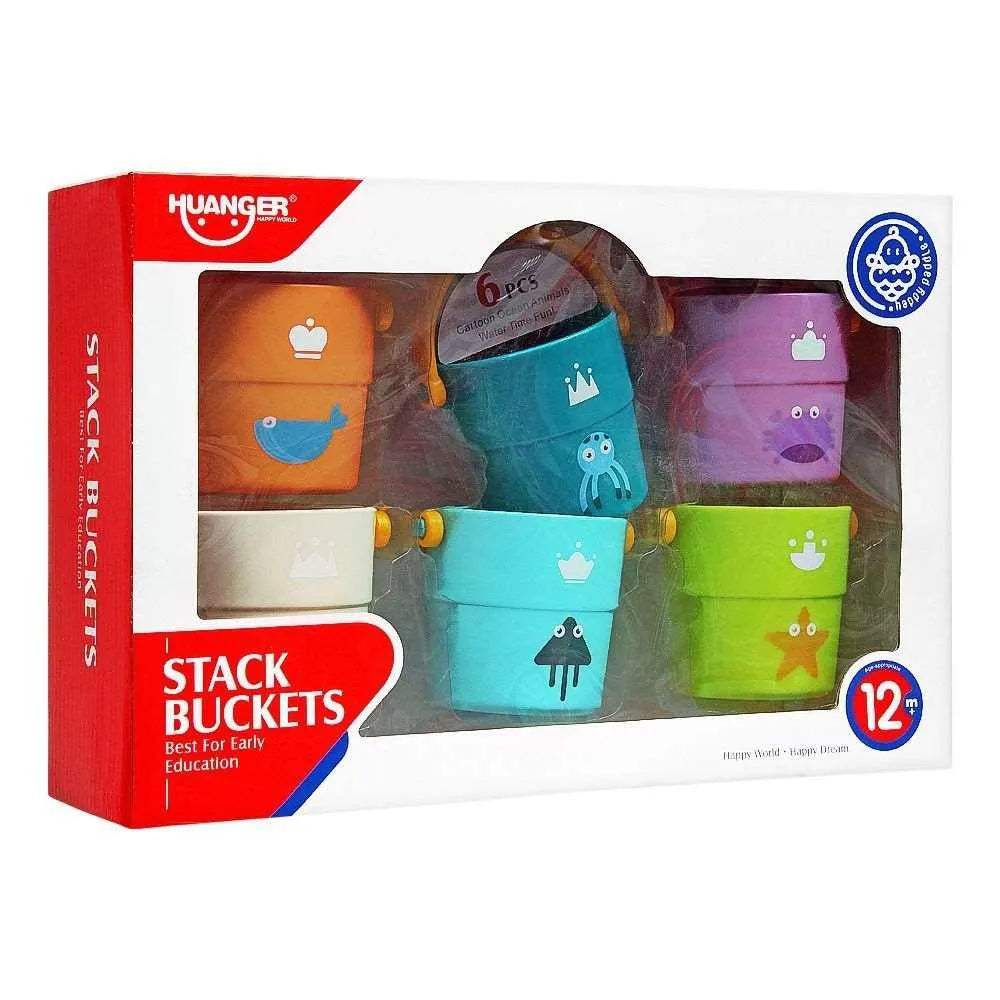 HUANGER - Petits Sceaux colorés à empiler 6Pcs - Huanger - pour bébé Maroc -www.babyboss.ma