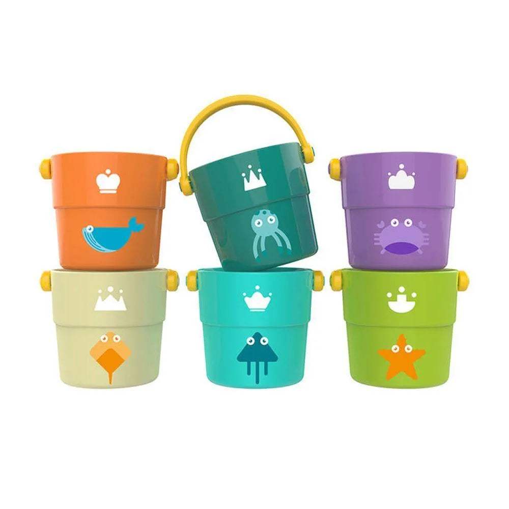 HUANGER - Petits Sceaux colorés à empiler 6Pcs - Huanger - pour bébé Maroc -www.babyboss.ma