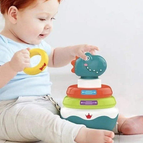 Huanger Pyramide Dinosaure 6M+ - Huanger - Jouets à empiler pour bébé Maroc -www.babyboss.ma
