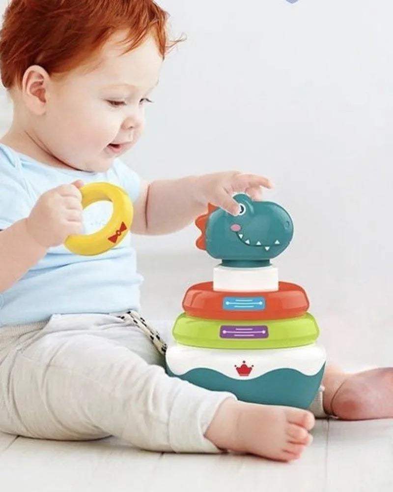 Huanger Pyramide Dinosaure 6M+ - Huanger - Jouets à empiler pour bébé Maroc -www.babyboss.ma