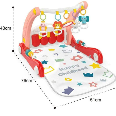 Huanger Tapis d'éveil avec un piano & Trotteur 2en1 - Rouge - Huanger - Tapis d'éveil pour bébé Maroc -www.babyboss.ma