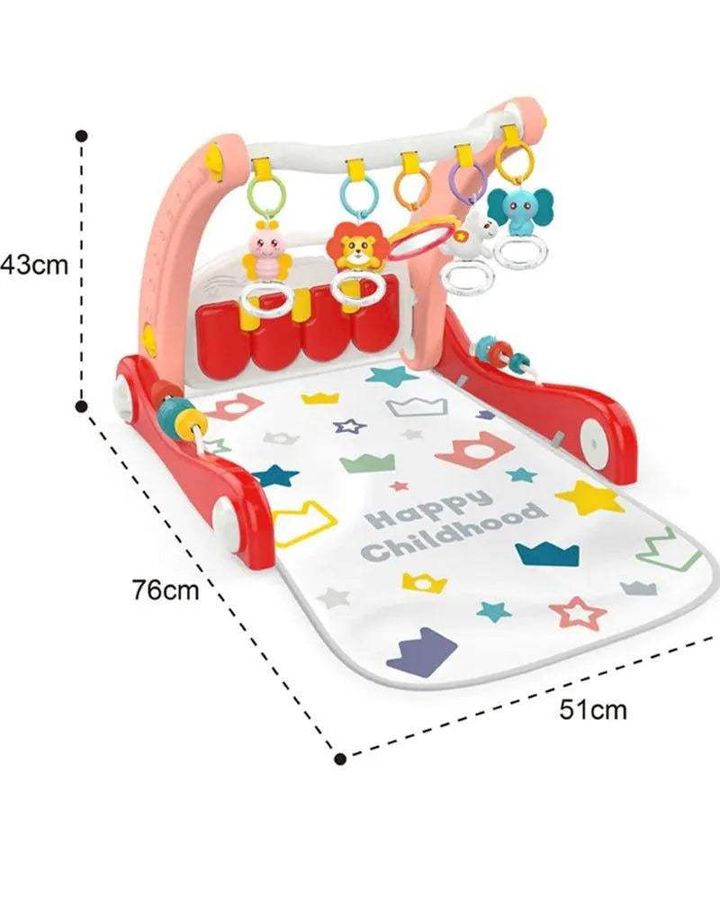 Huanger Tapis d'éveil avec un piano & Trotteur 2en1 - Rouge - Huanger - Tapis d'éveil pour bébé Maroc -www.babyboss.ma