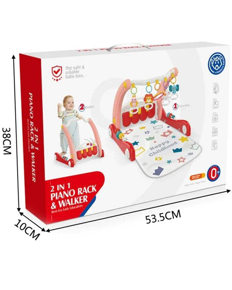 Huanger Tapis d'éveil avec un piano & Trotteur 2en1 - Rouge - Huanger - Tapis d'éveil pour bébé Maroc -www.babyboss.ma