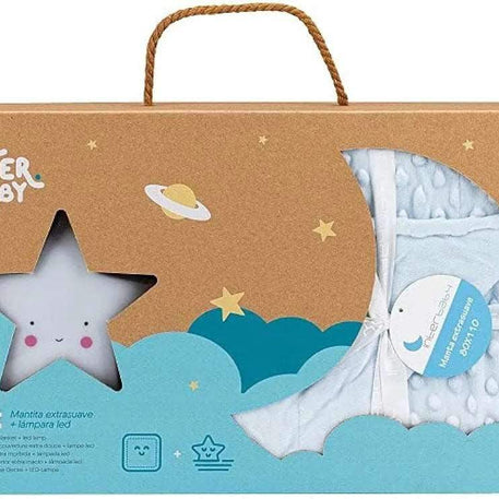 Interbaby Coffret de Couverture Bébé à bulles Bleu et veilleuse - Babyboss.ma - Interbaby - pour bébé maroc