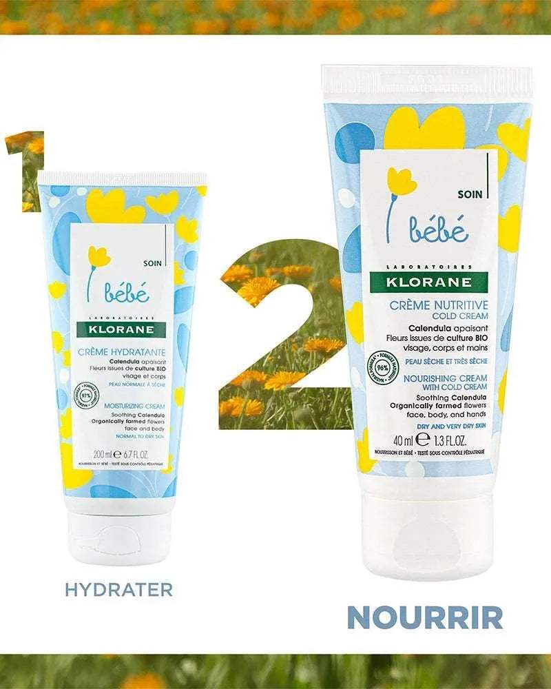 Klorane Bébé Crème nutritive au Cold Cream et Calendula - 40ml - Klorane - Hygiène et Soin pour bébé Maroc -www.babyboss.ma