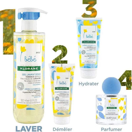 Klorane Bébé Gel lavant doux au Calendula apaisant - 200ml - Klorane - Hygiène et Soin pour bébé Maroc -www.babyboss.ma
