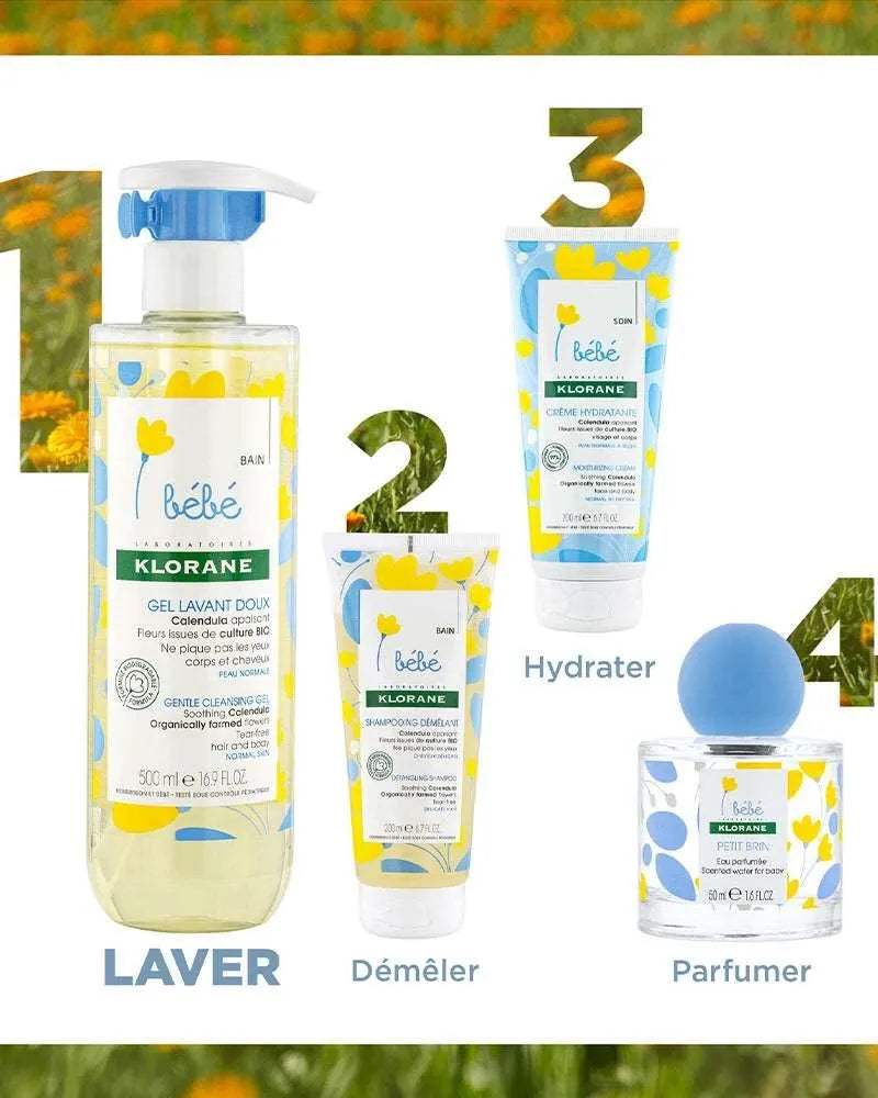 Klorane Bébé Gel lavant doux au Calendula apaisant - 200ml - Klorane - Hygiène et Soin pour bébé Maroc -www.babyboss.ma