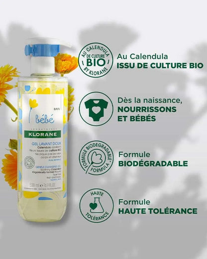 Klorane Bébé Gel lavant doux au Calendula apaisant - 500ml - Babyboss.ma - Klorane - pour bébé maroc