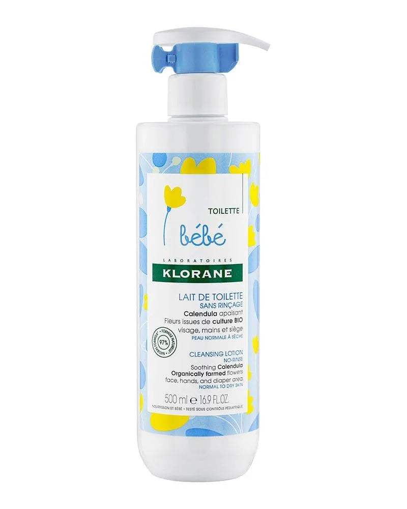 Klorane Bébé Lait de toilette sans rinçage au Calendula apaisant - 500ml - Klorane - Hygiène et Soin pour bébé Maroc -www.babyboss.ma