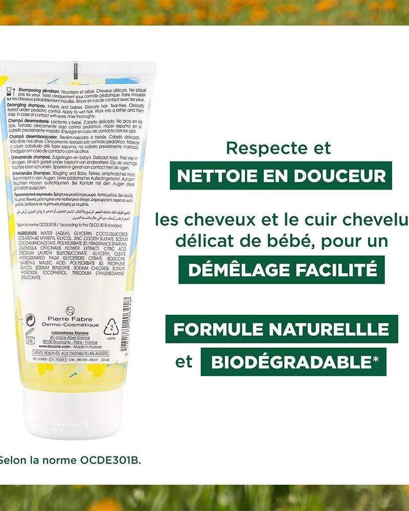 Klorane Bébé Shampooing démêlant au Calendula apaisant - 200ml - Klorane - Shampoing pour bébé Maroc -www.babyboss.ma