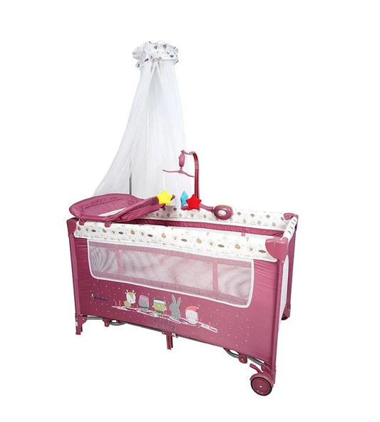 Lit parc P612 mauve wood – mon bébé - Babyboss.ma - mon bebe - pour bébé maroc