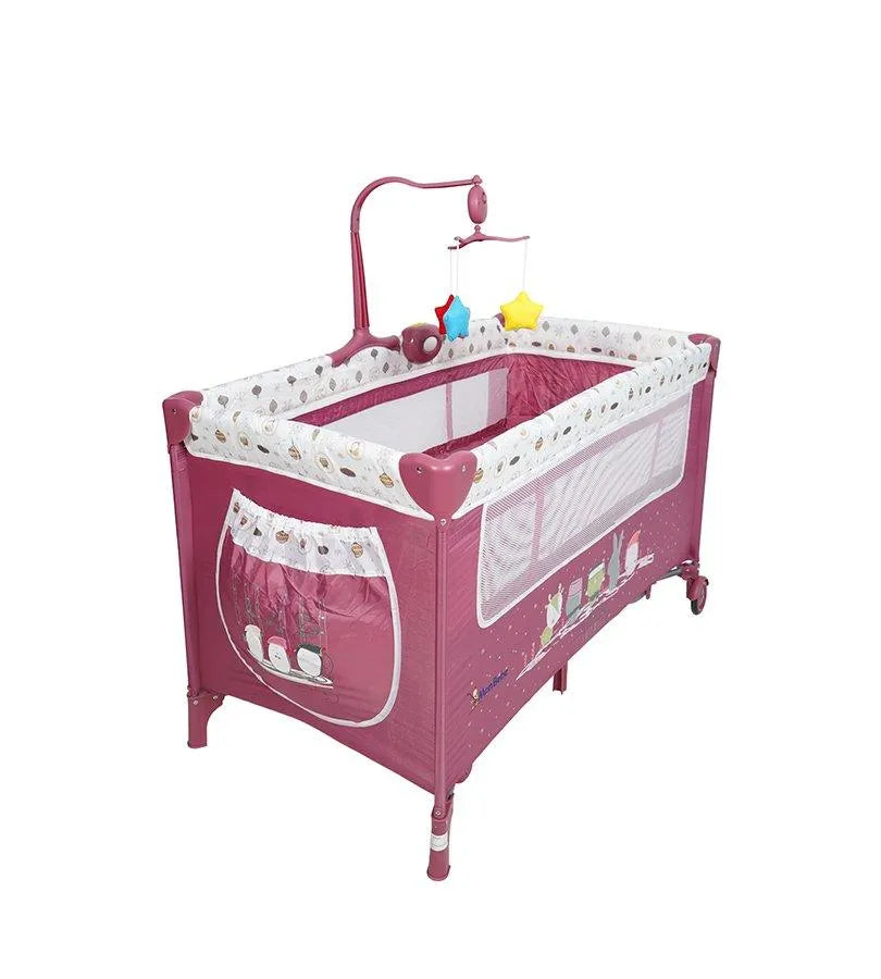 Lit parc P612 mauve wood – mon bébé - Babyboss.ma - mon bebe - pour bébé maroc