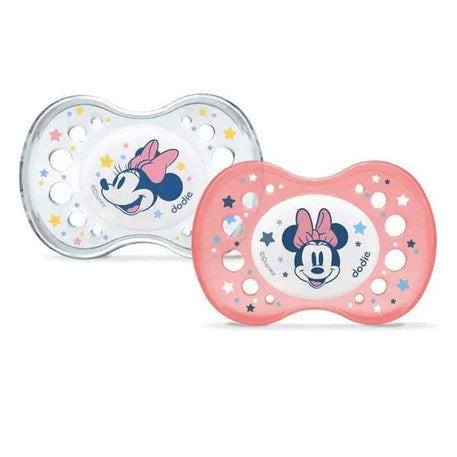 Lot de 2 Sucettes Anatomiques Dodie Silicone 18m+ - Nuit Minnie - Dodie - Sucettes pour bébé Maroc -www.babyboss.ma