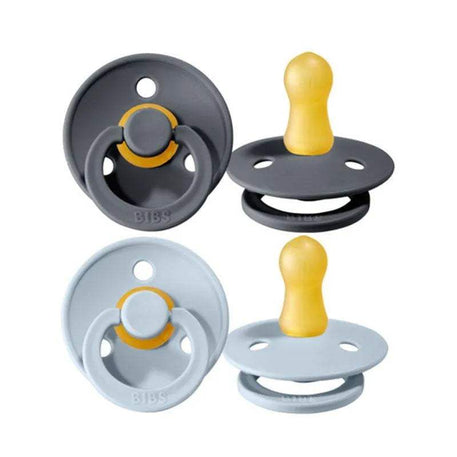 Lot de 2 Sucettes Bibs - Gris Foncé & Bleu Ciel - Bibs - Sucettes pour bébé Maroc -www.babyboss.ma