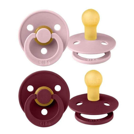 Lot de 2 Sucettes Bibs - Rose poudré & Grenat - Bibs - Sucettes pour bébé Maroc -www.babyboss.ma