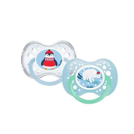Lot de 2 Sucettes Physiologique Silicone Dodie +18m - Ours /Pingouin - Dodie - Sucettes pour bébé Maroc -www.babyboss.ma