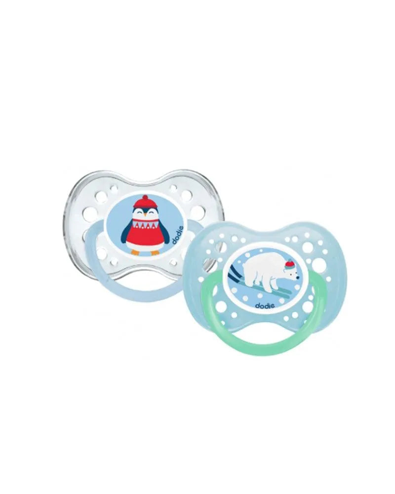 Lot de 2 Sucettes Physiologique Silicone Dodie +18m - Ours /Pingouin - Babyboss.ma - Dodie - pour bébé maroc