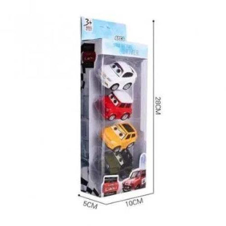 LOT DE 4 VOITURES MINIATURES MINI METALLIQUES - babyboss toys - pour bébé Maroc -www.babyboss.ma