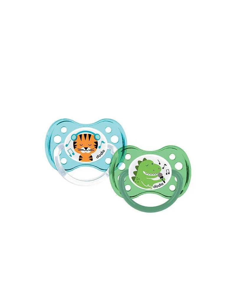 lot-de-2-sucettes-physiologique-silicone-dodie-6m-tigredinosaure-babyboss-ma-dodie-pour-bebe-maroc - Babyboss.ma -bebe-maroc