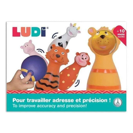 LUDI - Jeu de 5 quilles en forme d'animaux - Ludi - pour bébé maroc - www.babyboss.ma