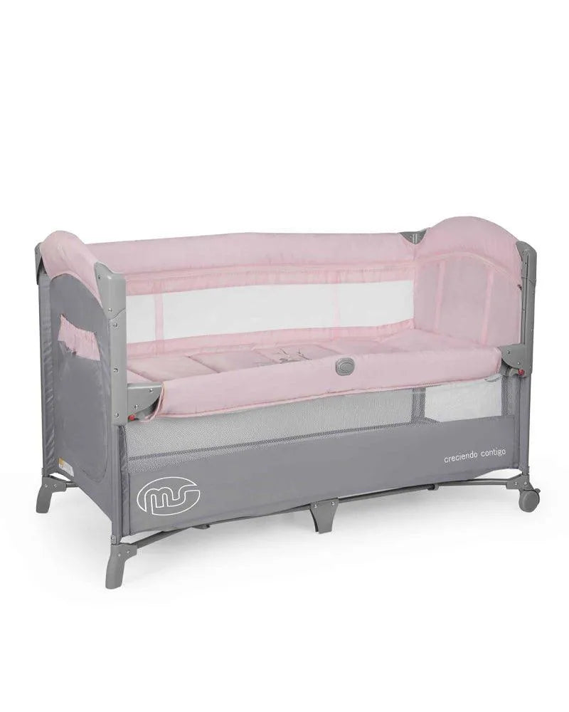 MS Innovaciones Lit de Voyage Complet Oxford - Rose & Gris - Babyboss.ma - MS Innovaciones - pour bébé maroc