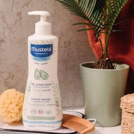 Mustela Gel Lavant Doux à l'Avocat BIO - 500ml - Mustela - Hygiène et Soin pour bébé Maroc -www.babyboss.ma