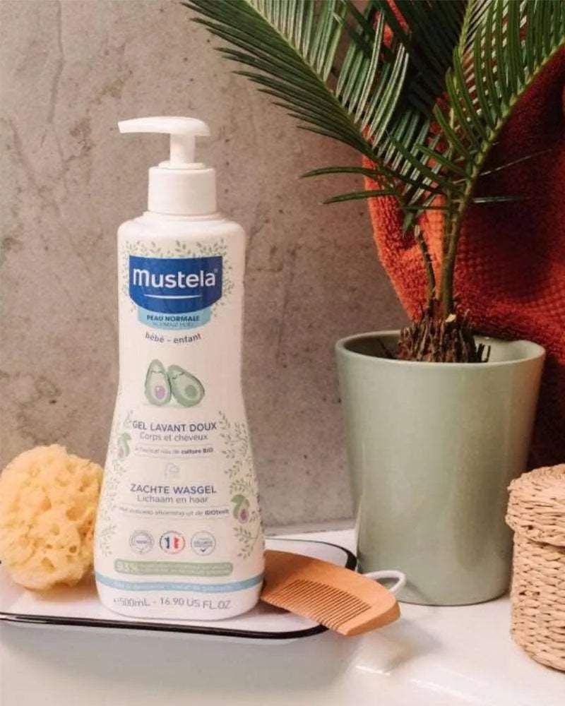 Mustela Gel Lavant Doux à l'Avocat BIO - 500ml - Mustela - Hygiène et Soin pour bébé Maroc -www.babyboss.ma