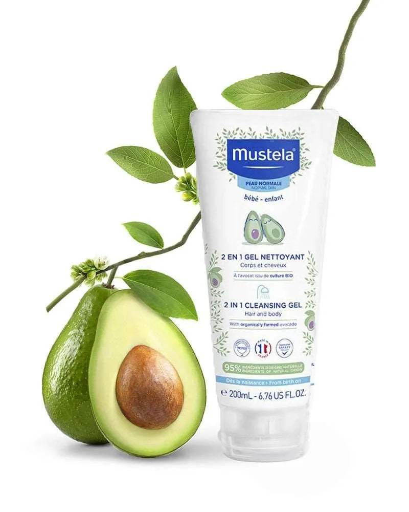 Mustela Gel Nettoyant 2 en 1 Cheveux et Corps - 200ml - Mustela - Hygiène et Soin pour bébé Maroc -www.babyboss.ma