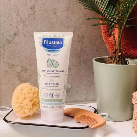 Mustela Gel Nettoyant 2 en 1 Cheveux et Corps - 200ml - Mustela - Hygiène et Soin pour bébé Maroc -www.babyboss.ma