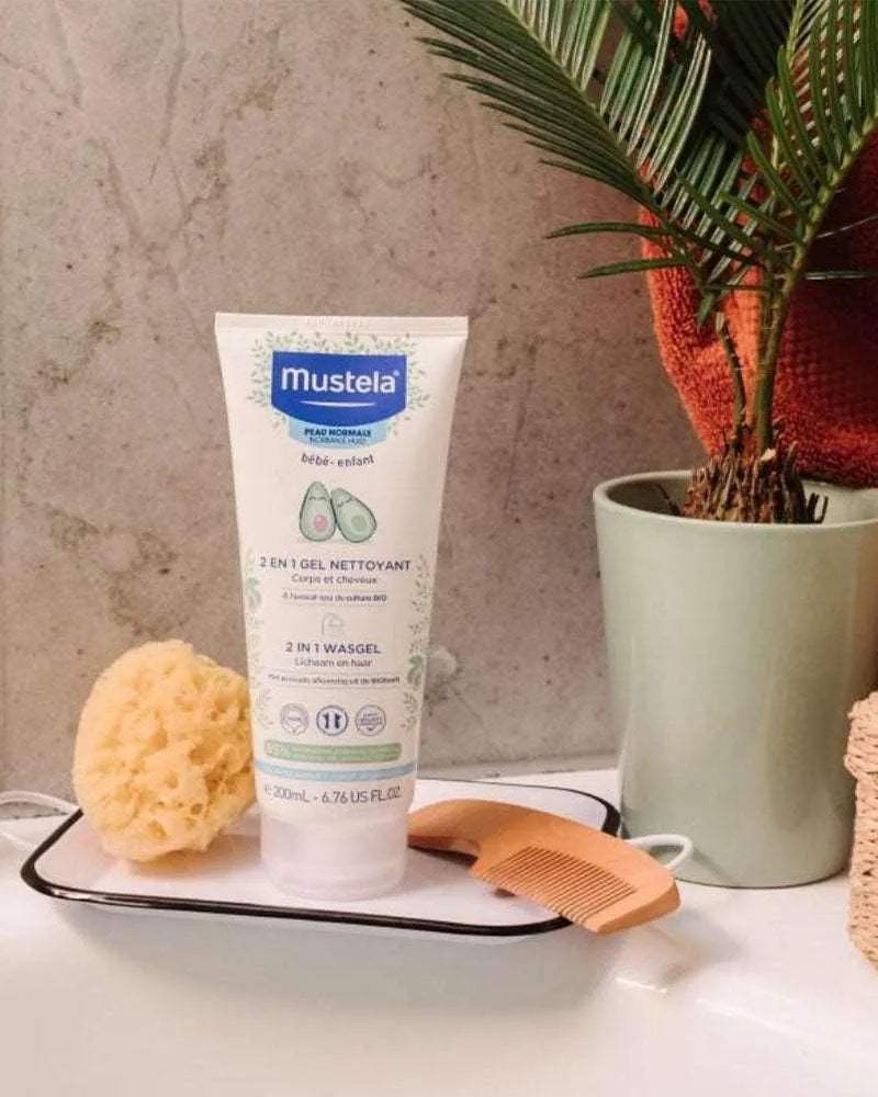 Mustela Gel Nettoyant 2 en 1 Cheveux et Corps - 200ml - Mustela - Hygiène et Soin pour bébé Maroc -www.babyboss.ma